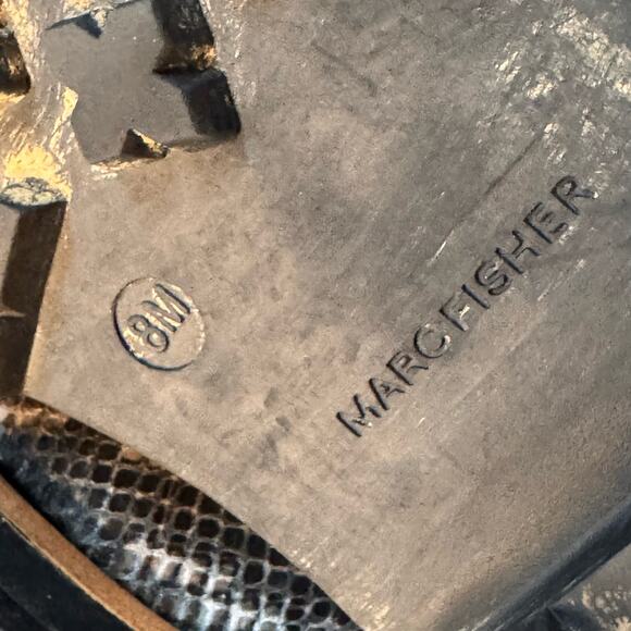 MARC FISHER Isalia 2 Combat Boots Size 8 Faux Snake Skin Fleece Lace Up Winter - Picture 4 of 10